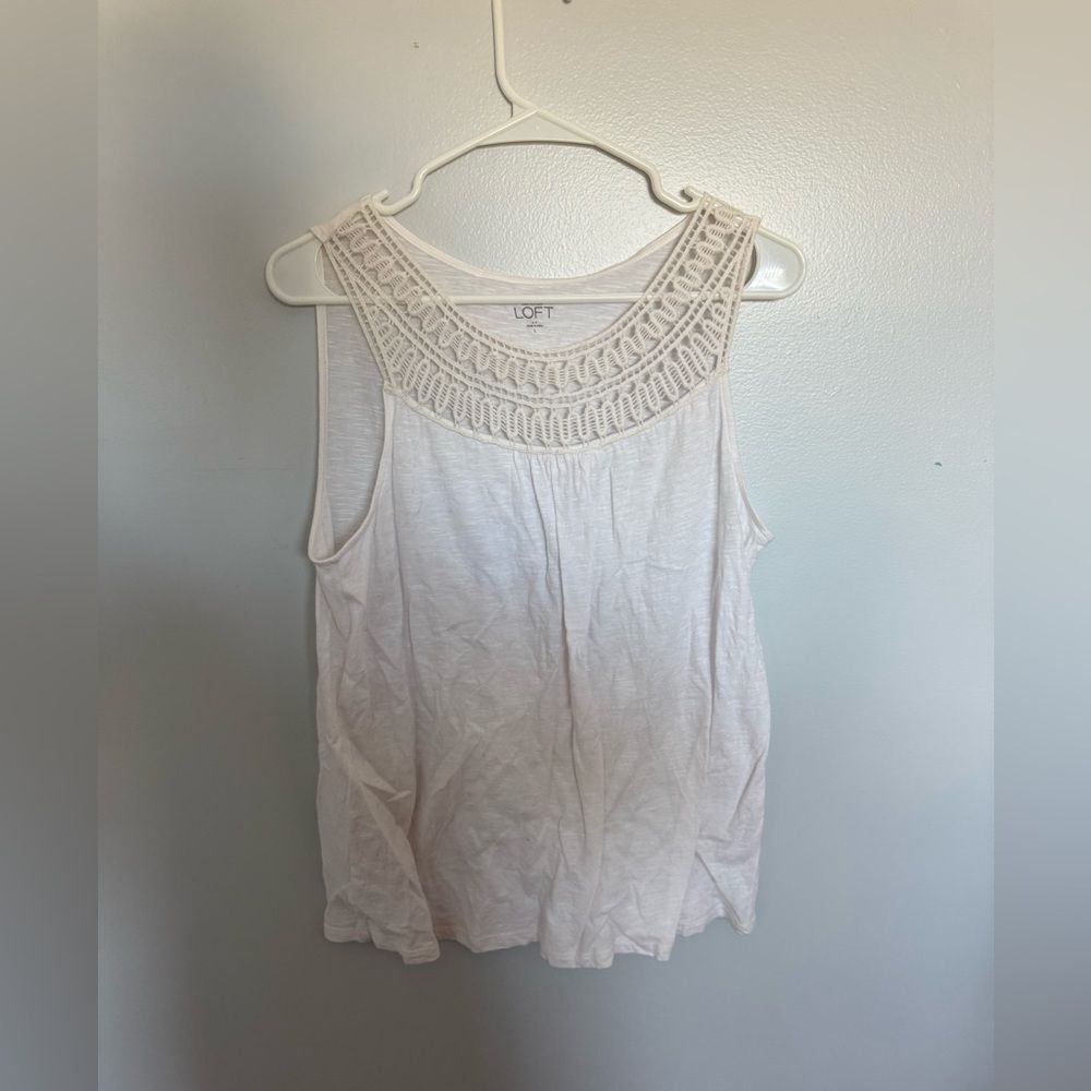 LOFT Women's Elegant Cream Tank Top